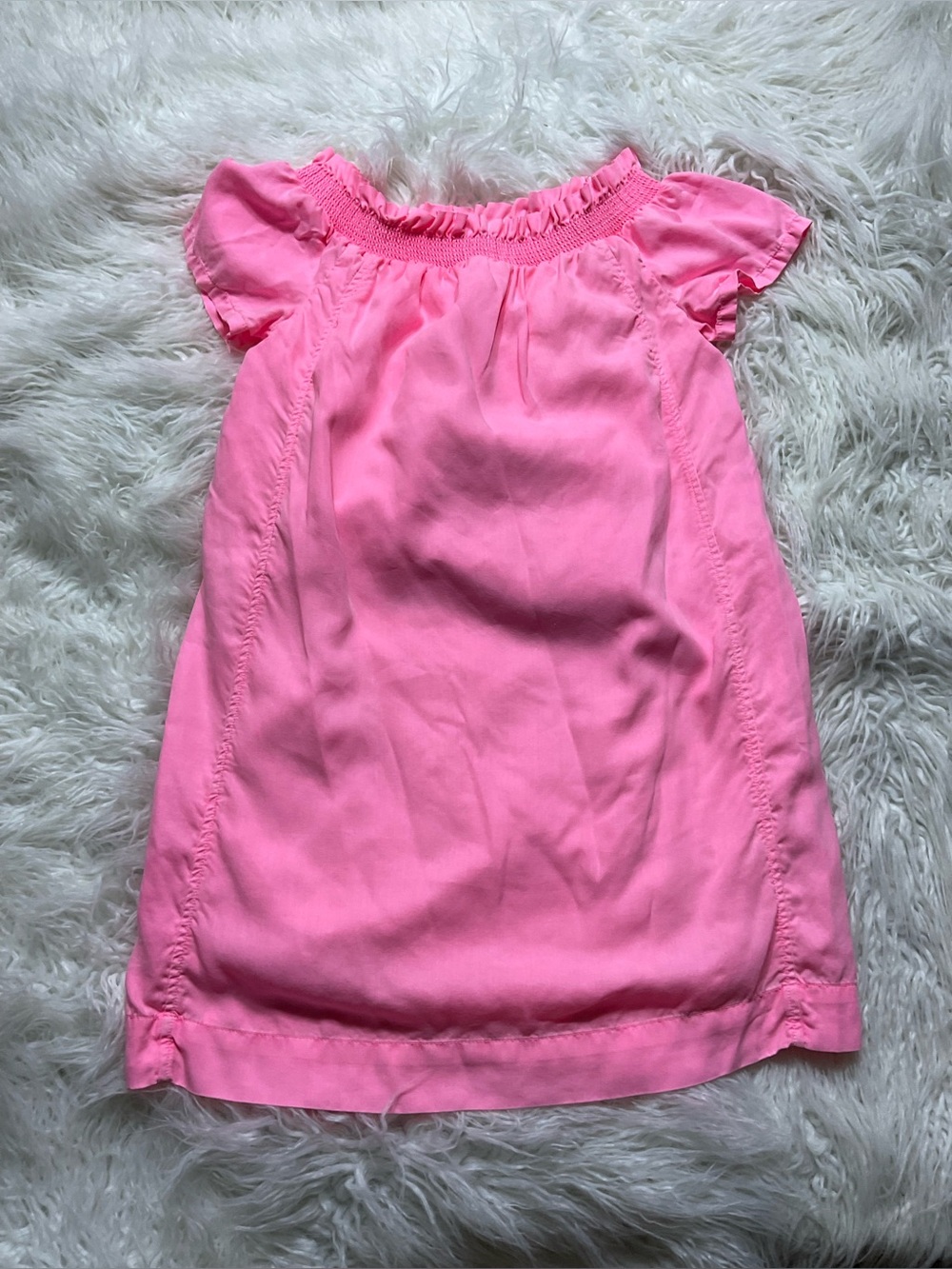Vineyard Vines Pink Smocked Ruffle Tencel Dress